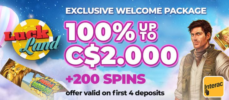 Luckland Online Casino - exklusives Angebotsbanner