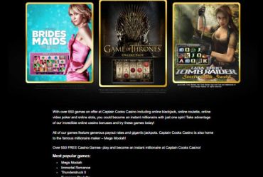 Captain Cooks Casino - Liste der Spielautomaten