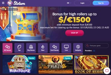 Slotum Casino - Hauptseite