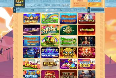 Zeus Bingo Casino - Liste der Spielautomaten